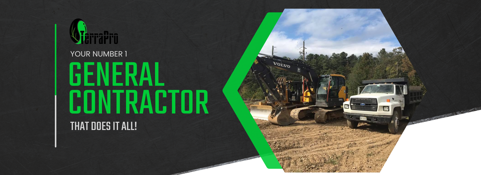 Your number 1 contractor graphic with excavating machinery